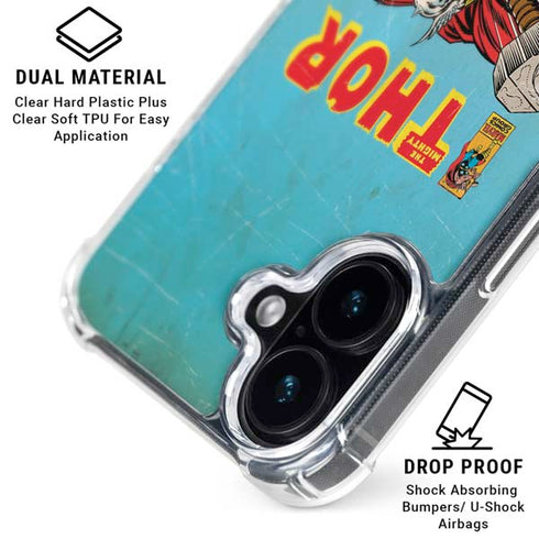 Marvel Classic Comics The Mighty Thor iPhone 16 Clear Case